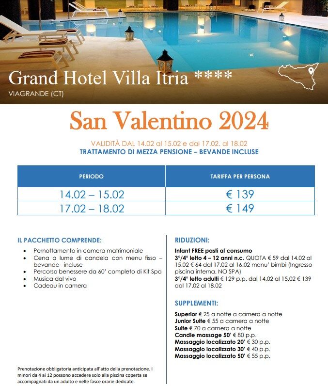 Grand Hotel Villa Itria Offerte San Valentino Sicilia Dreaming Sicily